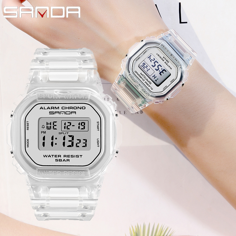 Rubber Strap Diver - SANDA biały modny zegarek sportowy prezent