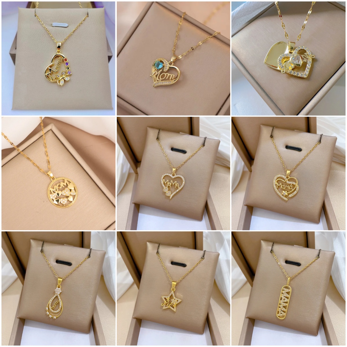 Butterfly Clasp Deployant - Wielokolorowe kryształowe serce Mama wisiorek w
