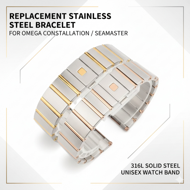 Omega Watch Constellation - Zamienny stalowy pasek 23mm 25mm do