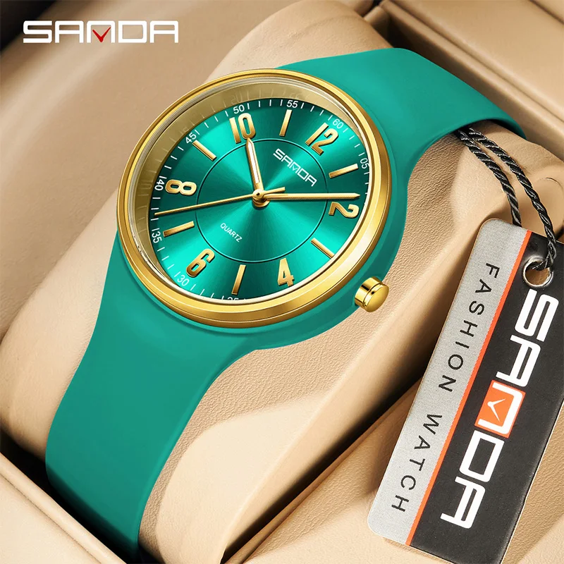Silicone Band Women - Zegarek damski SANDA, modny, kwarcowy, prosty,