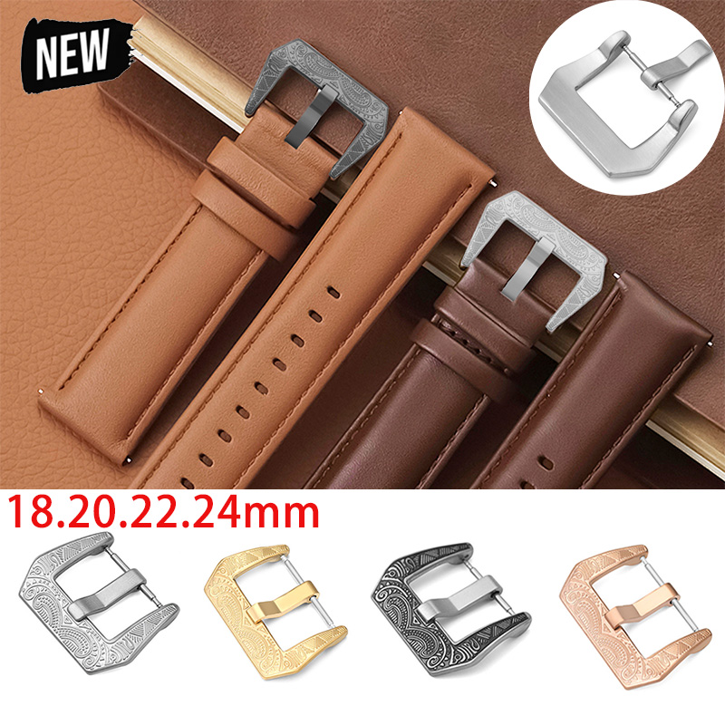 Leather Watch Band Men - 18/20/22/24 mm – klasyczna metalowa klamra
