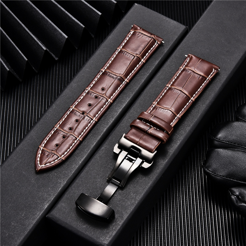Biznesowe skórzane paski do ze – Leather Watch Band Men recenzja i cena
