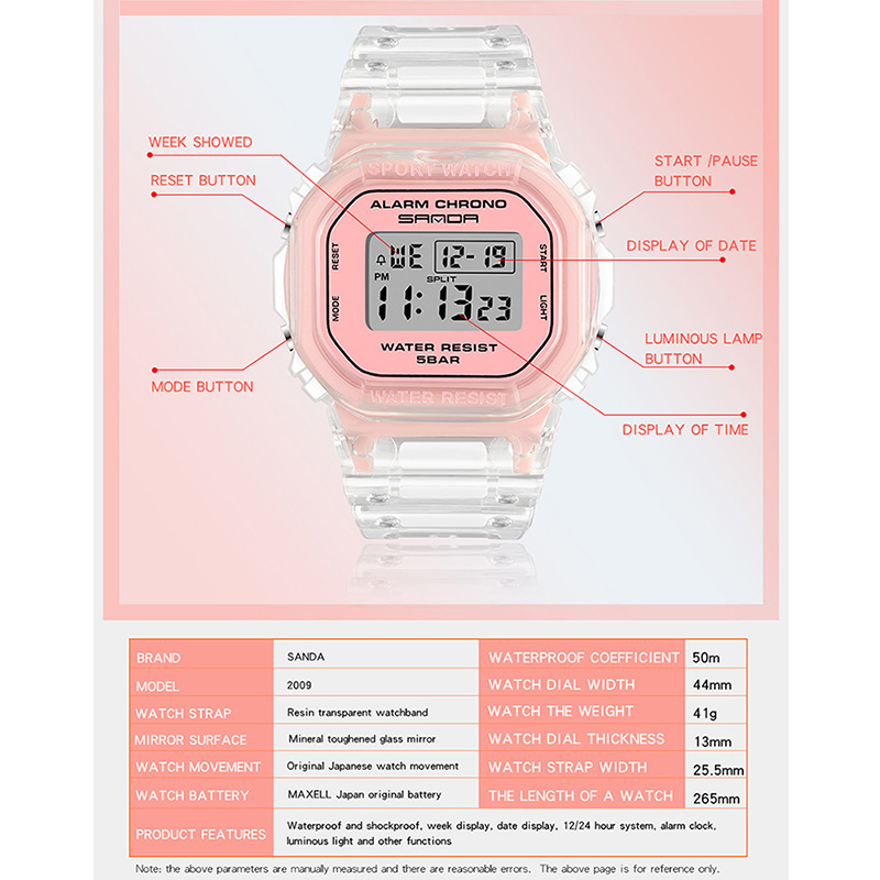 SANDA biały modny zegarek spor – Rubber Strap Diver recenzja i cena